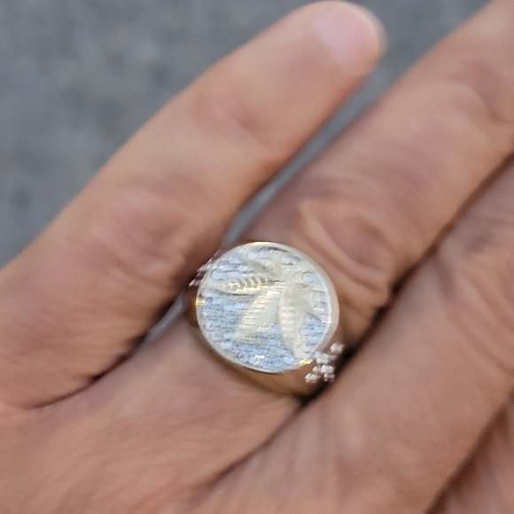 Gold Filled Silver Zircon Crystals Ring - Picture 4 of 7